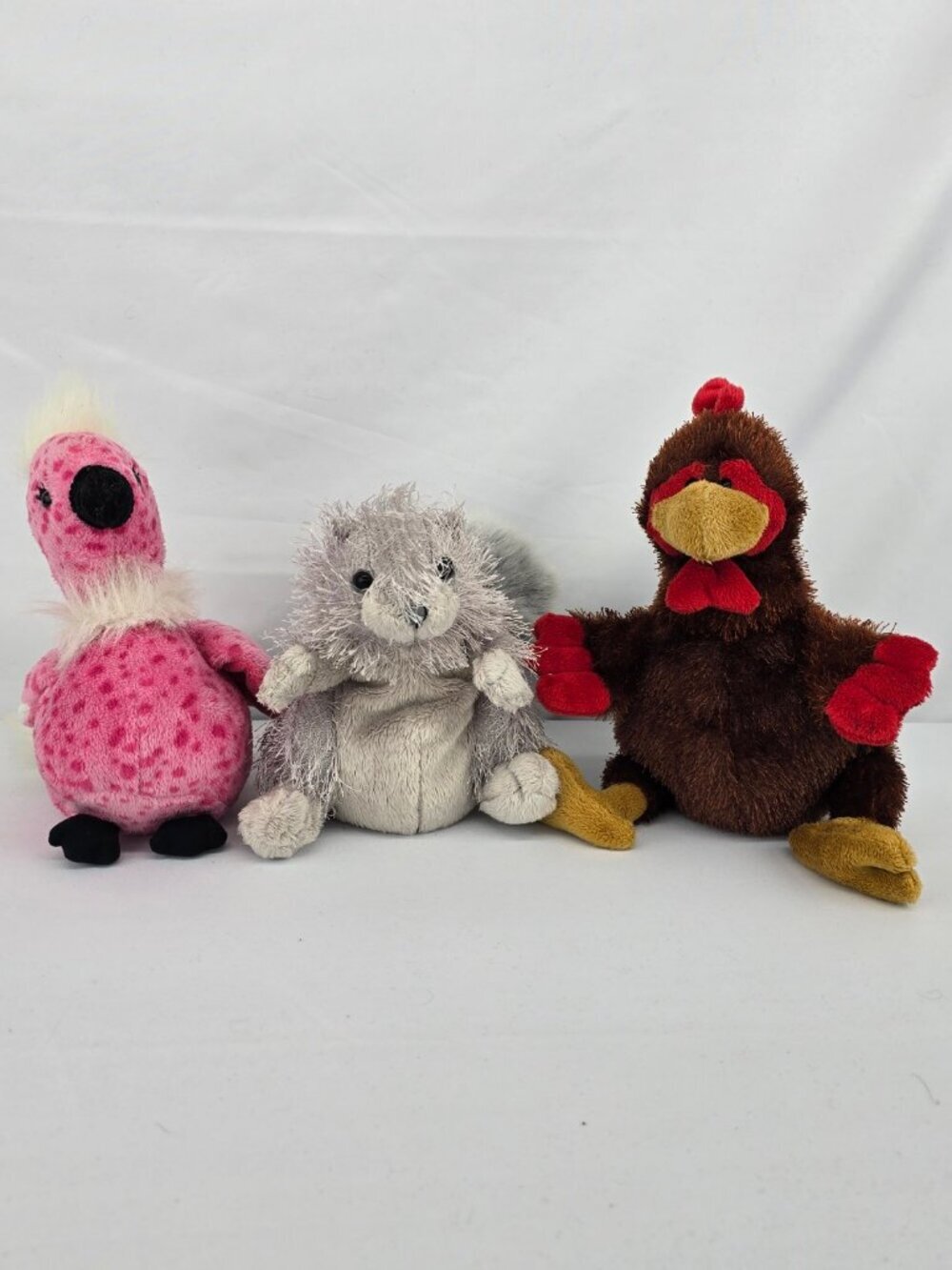 Ganz Webkinz Plush Bundle Flamingo Squirrel Chicken Stuffed Animals
